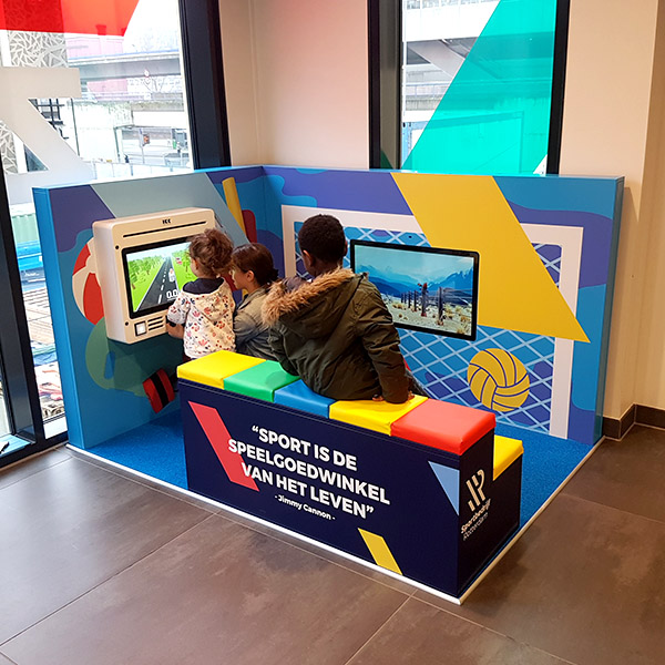 This image shows a custom kids corner in a swimming pool