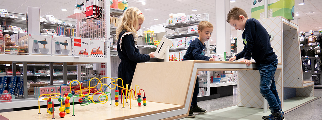 kinderhoek in de winkel